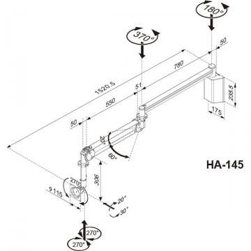 壁面取付タイプ　HA-145　図面